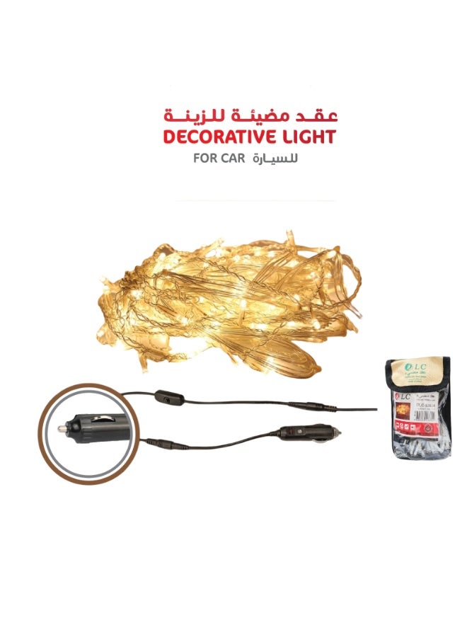 DLC Car Decorative LED String Lights – Yellow – Car Lighter Plug - 12 Watt - 10 Meter Length - For Outdoor Camping - Image 2